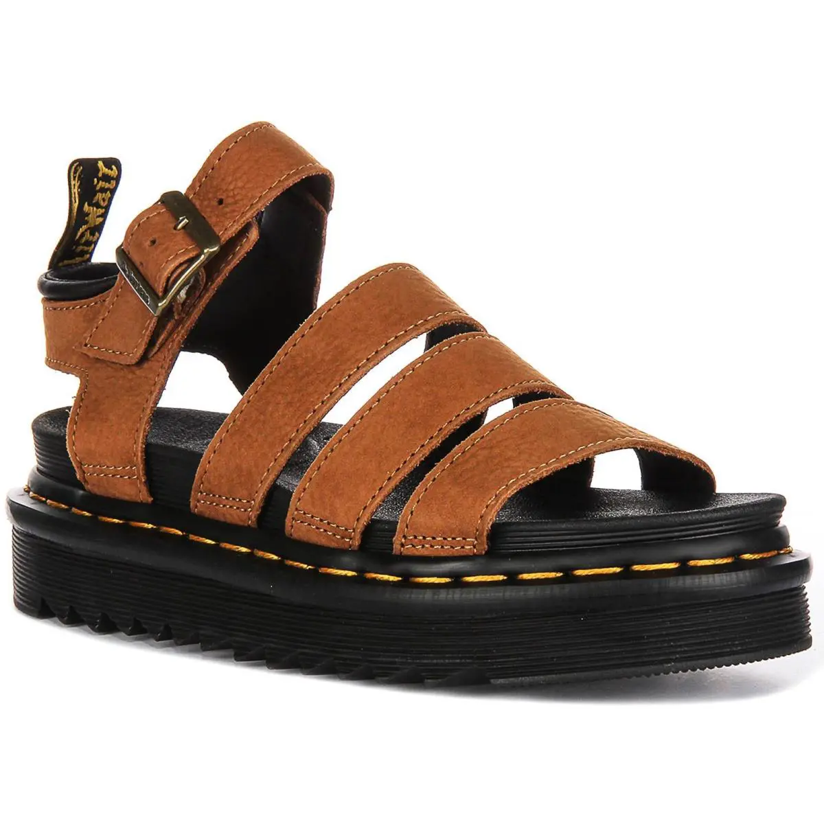 Dr Martens Blaire Tubbled Nubuck Leather Strap Womens Sandals In Brown US 5 - 10 - Brown