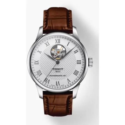 Tissot LE Locle Powermatic 80 Open Heart Silver Dial Men`s Watch T0064071603301