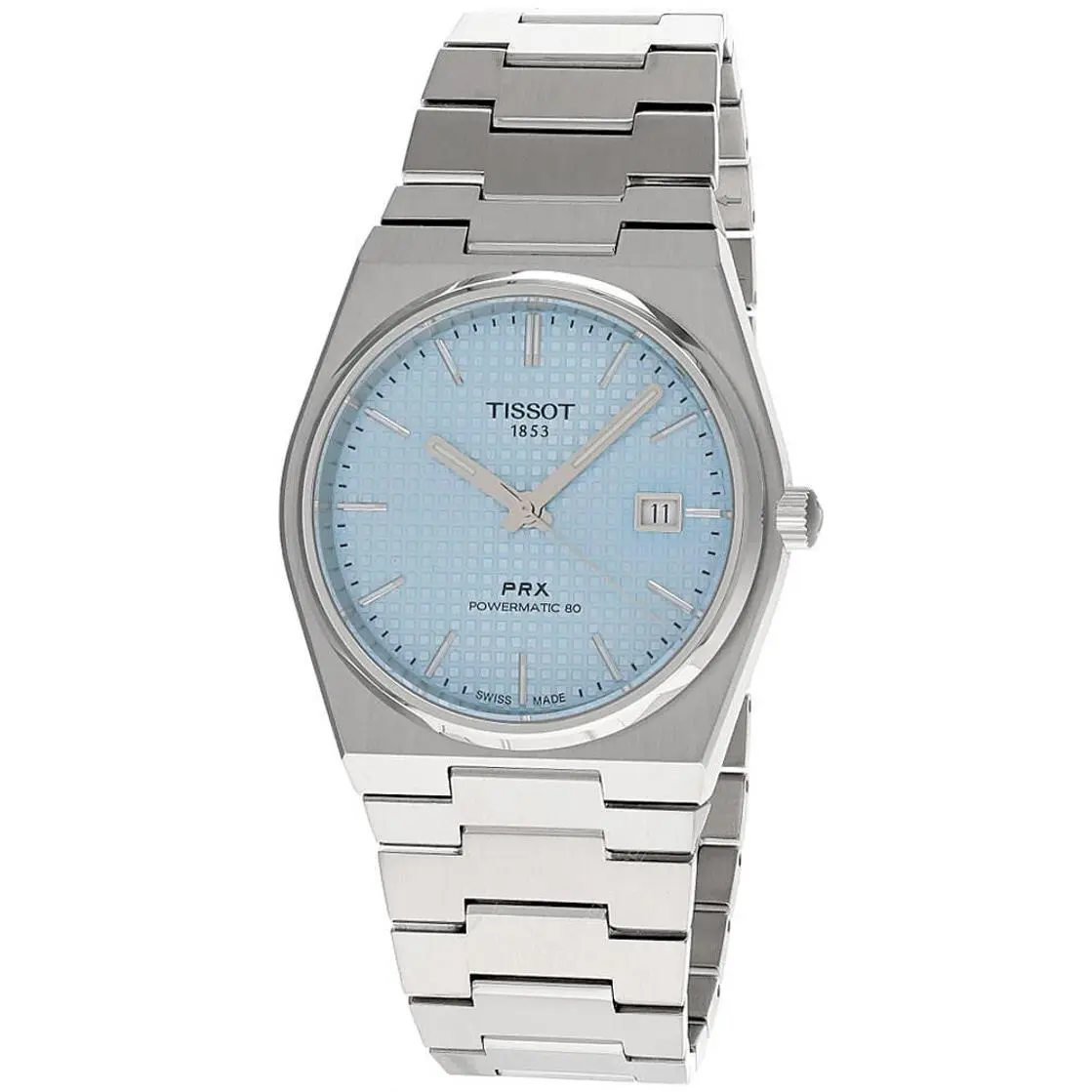 Tissot Prx Powermatic 80 40mm Ice Blue Dial Men`s Watch T137.407.11.351.00 - Dial: Ice Blue, Band: Silver, Bezel: Silver