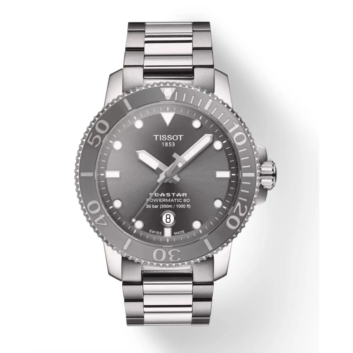 Tissot T120.407.11.081.01 Seastar 1000 Gray Dial 43mm Steel Automatic Mens Watch