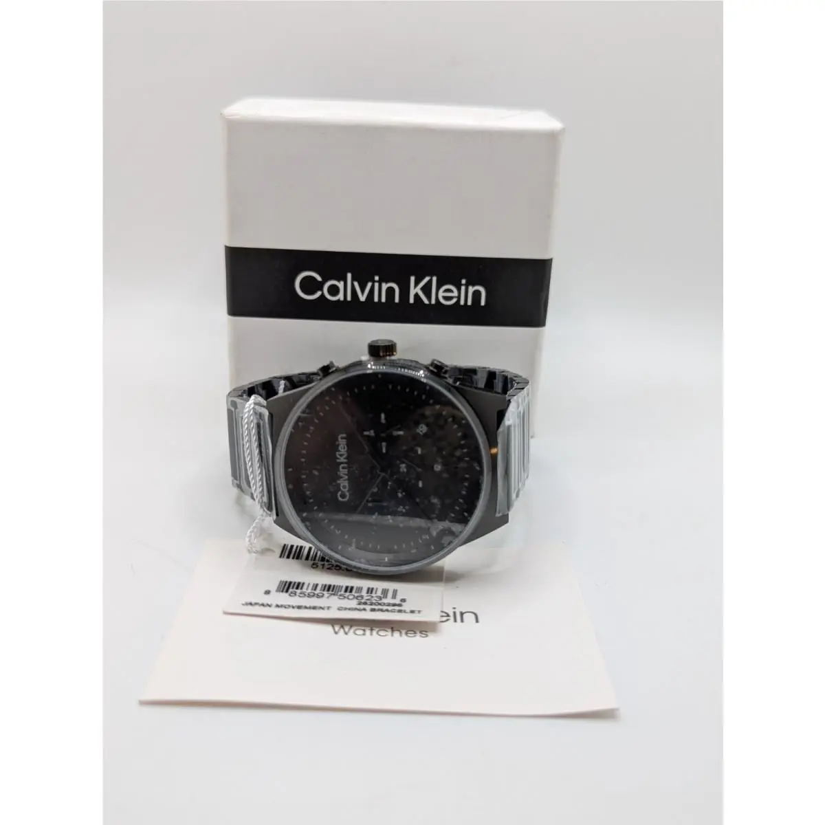 Calvin Klein Mens Black Water Resistance Date Indicator Chronograph Wristwatch