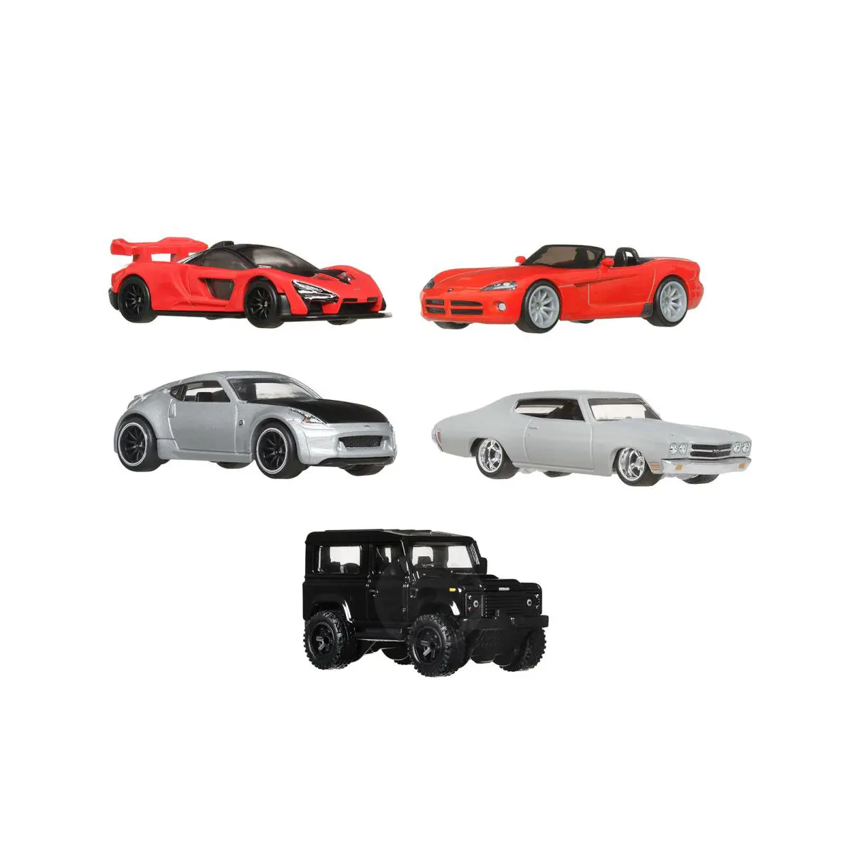 Box of 10 Fast Furious Car Asstd - Mattel Hot Wheels HNW46956J - 3 Scale Cars