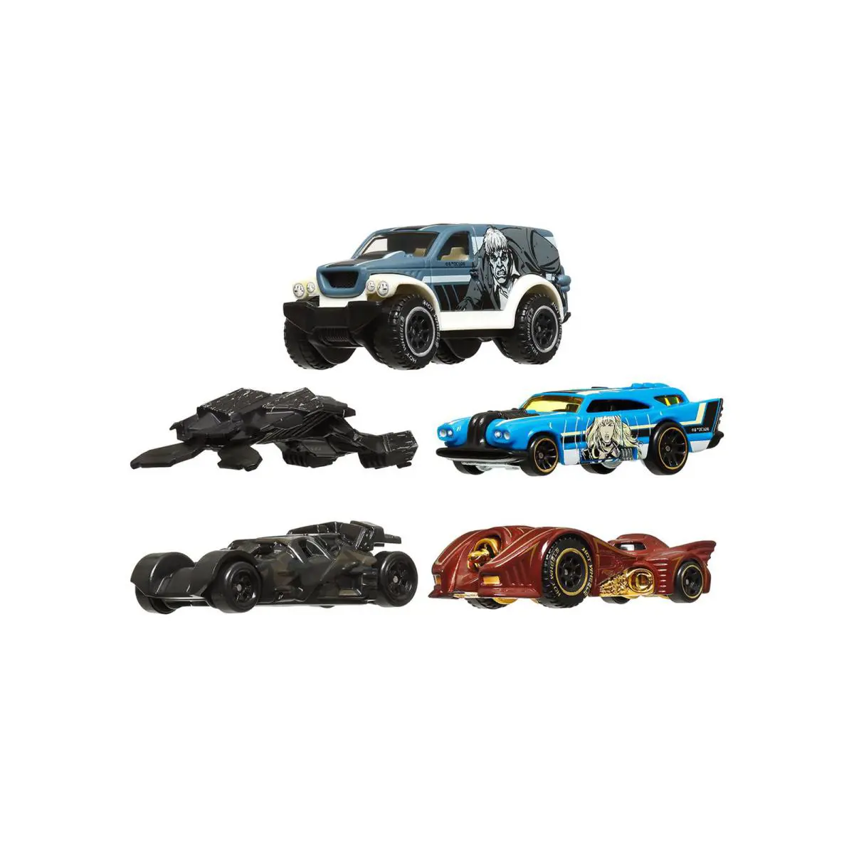 Box of 10 Batman Themed Vehicles - Mattel Hot Wheels HDG89956M - 3 Scale Cars