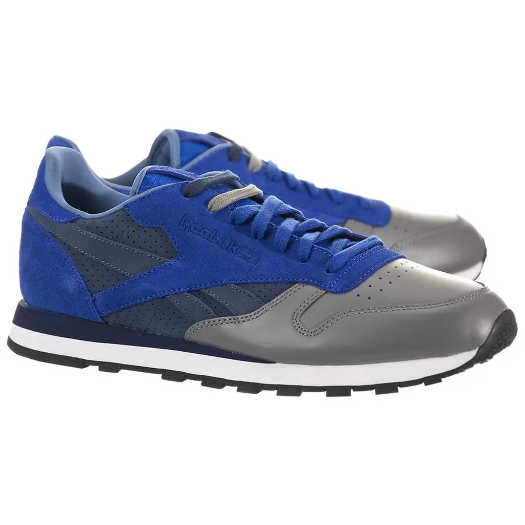 Reebok CL Leather R12 Men Size 13.0 Ultramarine Navy Grey Comfortable - Ultramarine, Navy, Grey