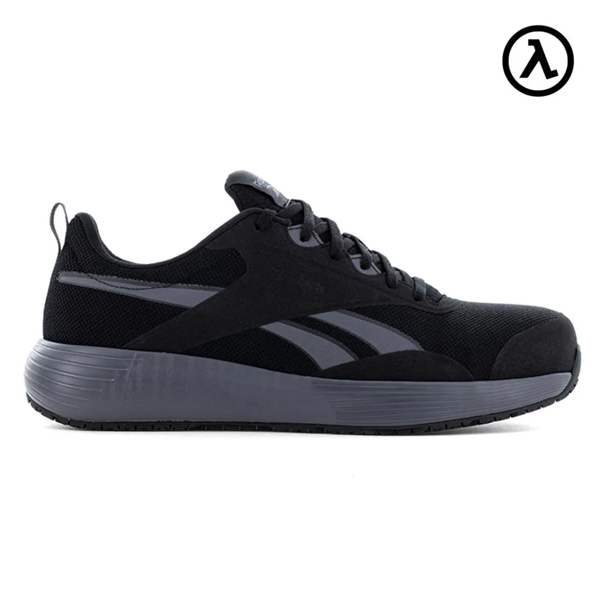 Reebok Lite Plus 4 Work Men`s Athletic Shoe Black/gray Boots RB5102 - All Sizes - Black and Gray