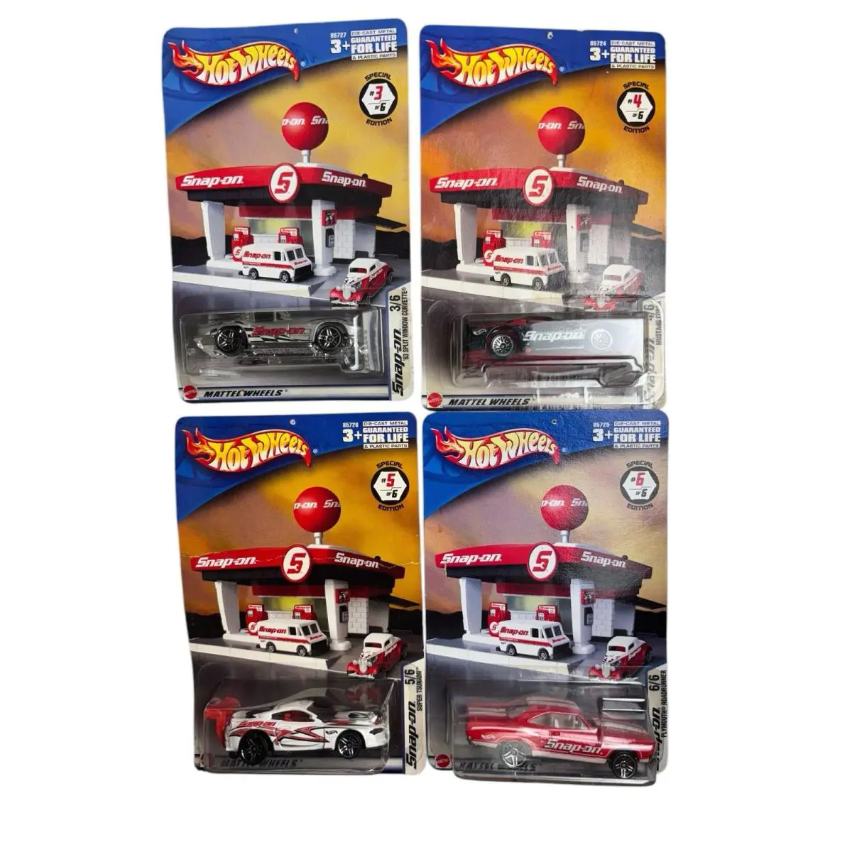 Hot Wheels Snap On Special Edition Set Of 4 - 3 4 5 6 Service Station Cars