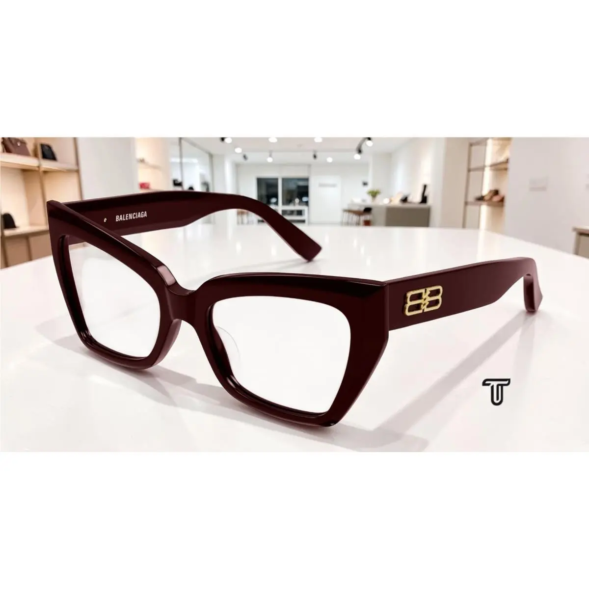 Balenciaga BB0275O 003 Butterfly Acetate Red 53 mm Women`s Eyeglasses