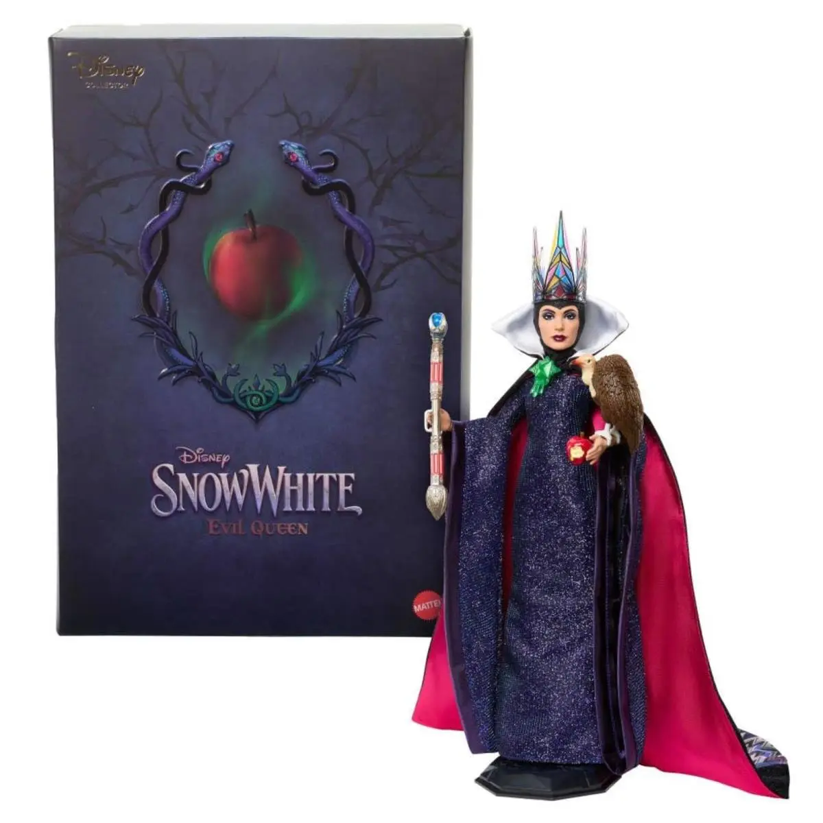 Mattel Disney Snow White Evil Queen Collector Doll Posable with Stand HVY54