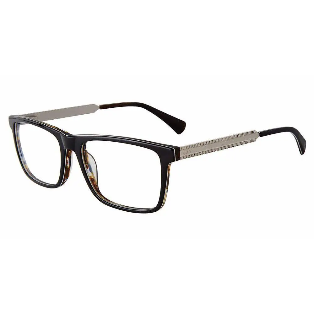 Men`s Rectangular 55mm Eyeglasses Frames Black VJVC003-0BLA by John Varvatos