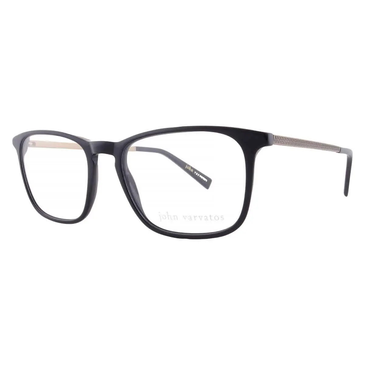 John Varvatos Demo Square Men`s Eyeglasses V370 0BLA 52 V370 0BLA 52 - Black, Frame: Black