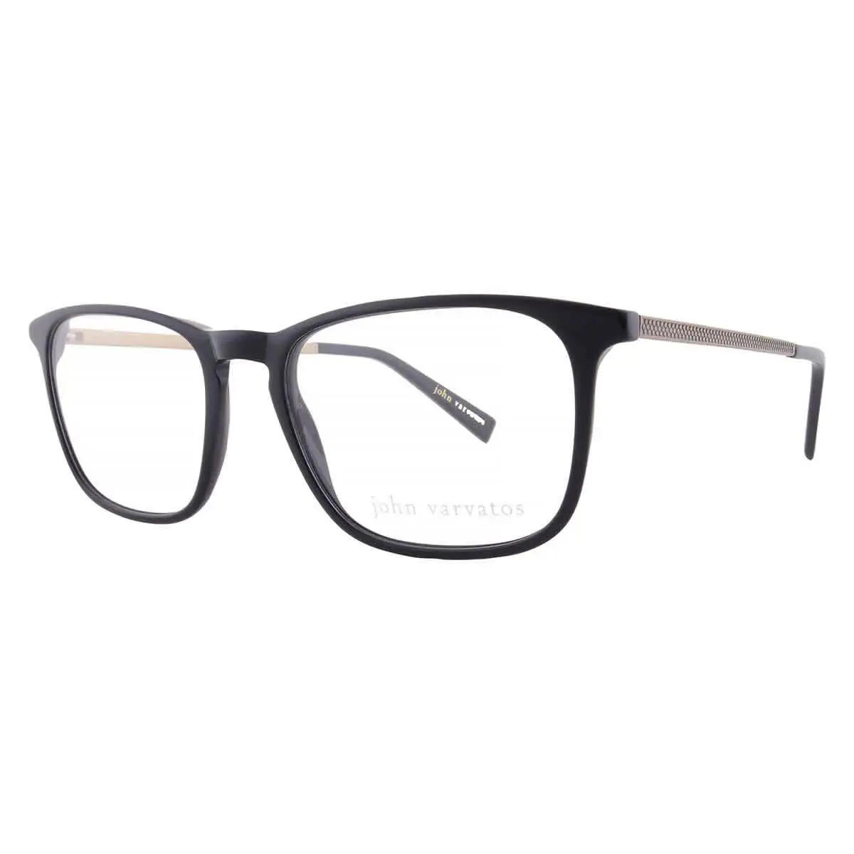 John Varvatos Demo Square Men`s Eyeglasses V370 0BLA 52 V370 0BLA 52