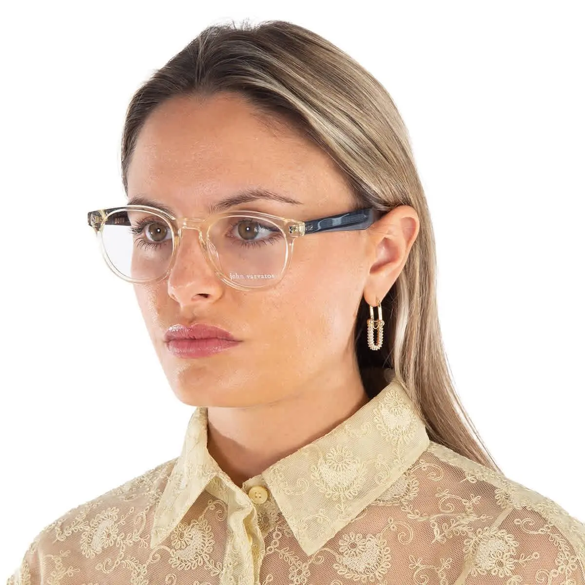 John Varvatos Demo Oval Ladies Eyeglasses V416 0YEC 49 V416 0YEC 49