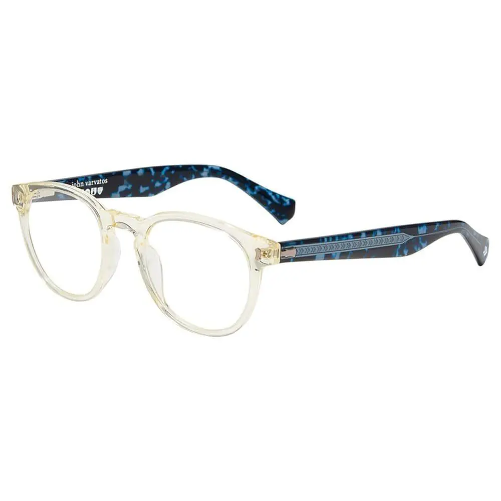 John Varvatos Men`s Round 49mm Eyeglasses Frames Yellow Crystal V416-0YEC