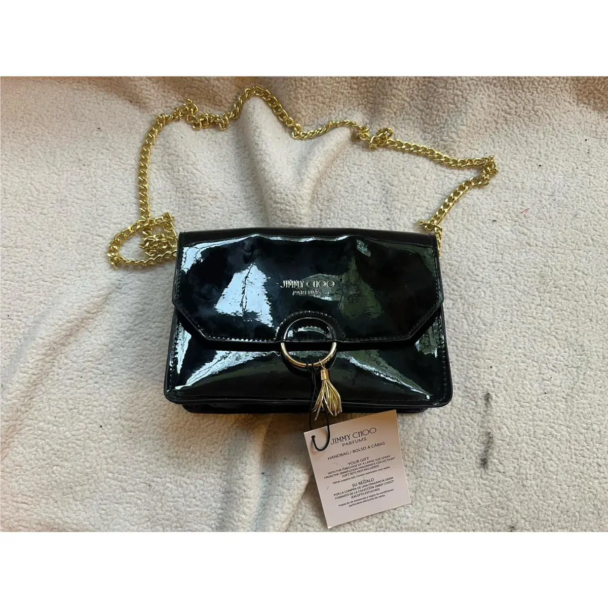 Jimmy Choo Black Tassel Evening Shoulder Black Bag Perfume Promo