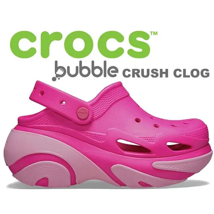Crocs Bubble Crush Clogs Platform Slip-on Slide Unisex Shoes Pink Size 8-10