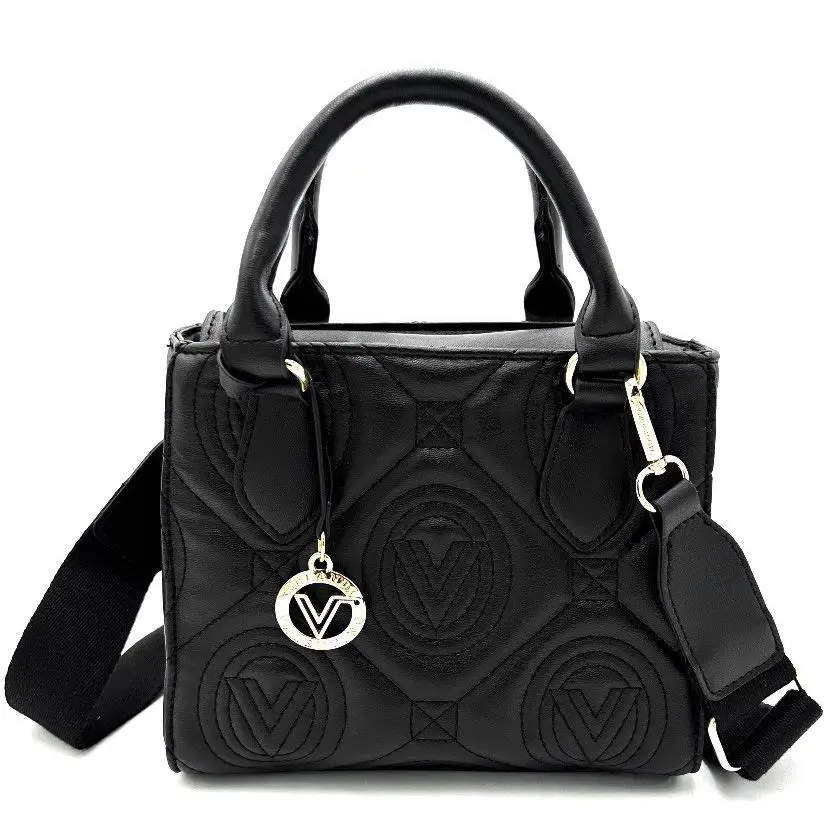 Valentino Orlandi Quilted Tote Bag Purse Black Bag Crossbody Gold Mrsp