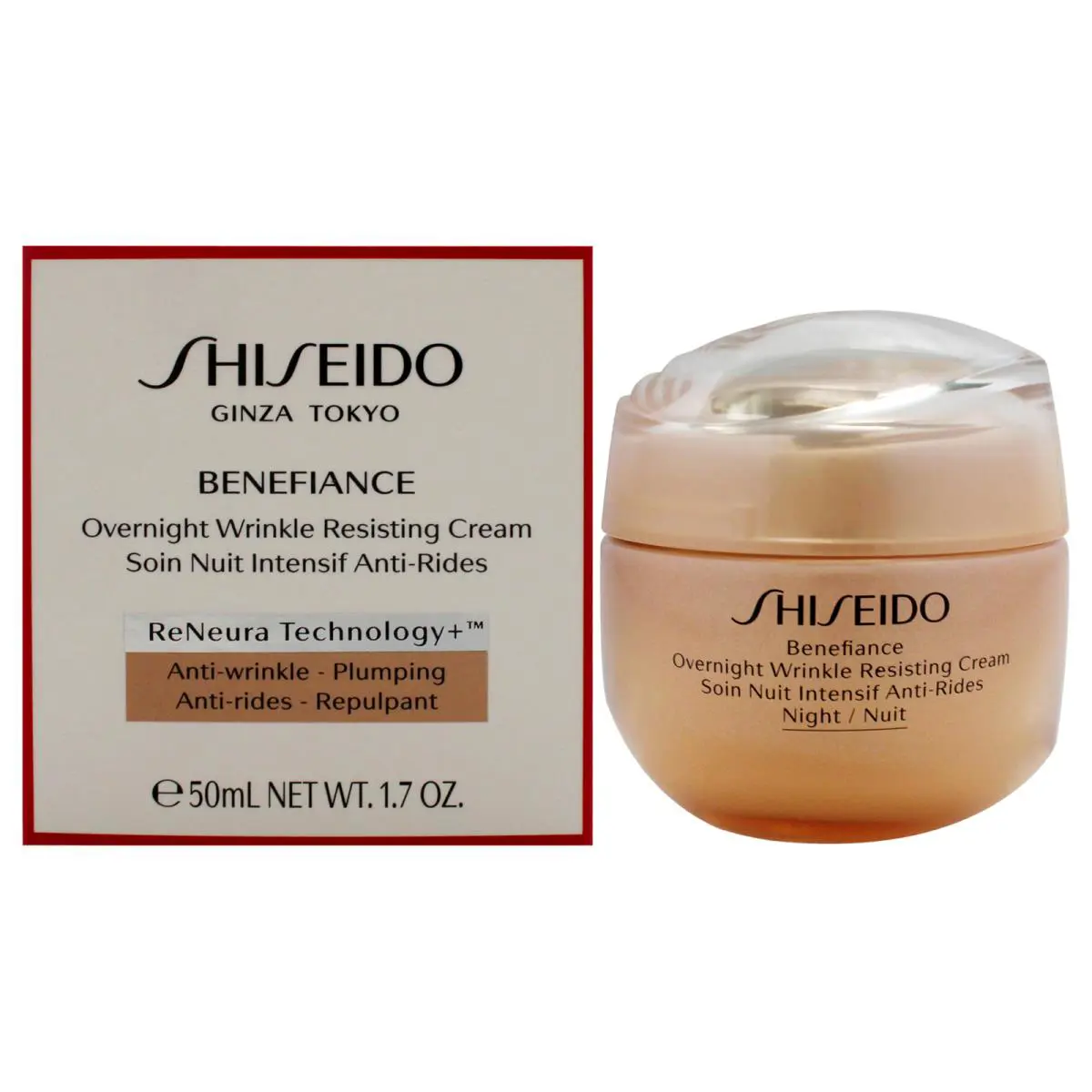Benefiance Overnight Wrinkle Resisting Cream by Shiseido For Women - 1.7 oz