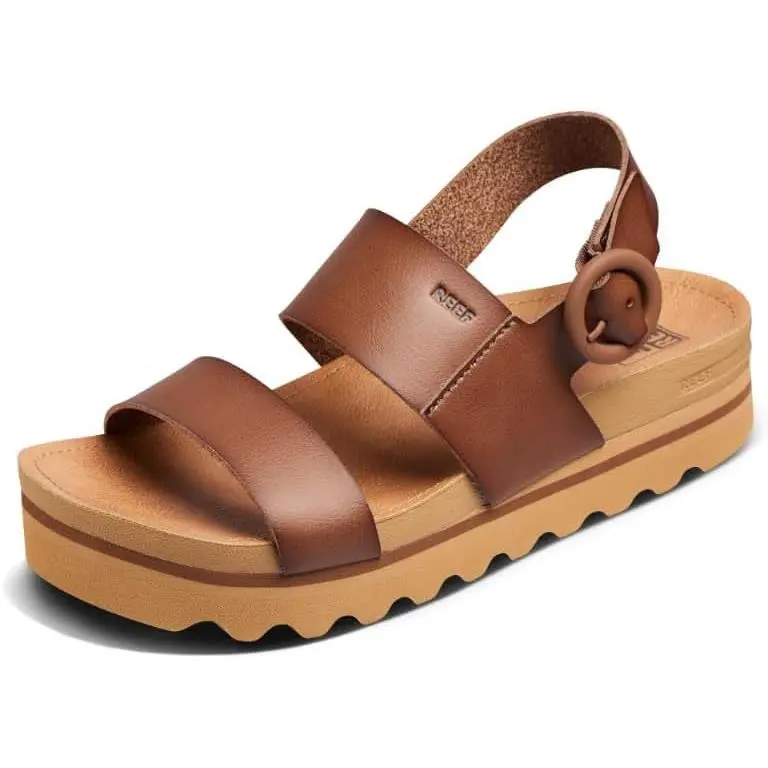 Vista Hi Buckle Women`s Platform Fashion Sandal Arch Support Espresso by Reef