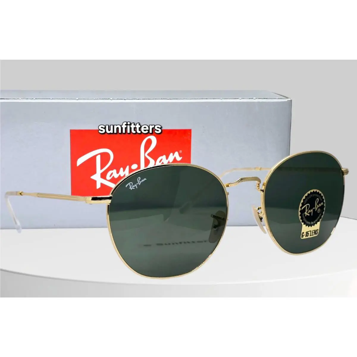 Ray Ban Rob Gold/green RB3772F 001/31 56 Aviator Sunglasses