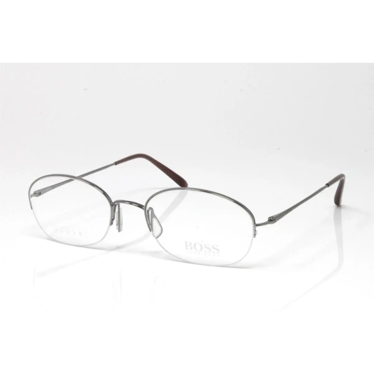 Vintage Hugo Boss Eyeglasses HB11523-GR-51 Grey Half Rim Metal 51mm