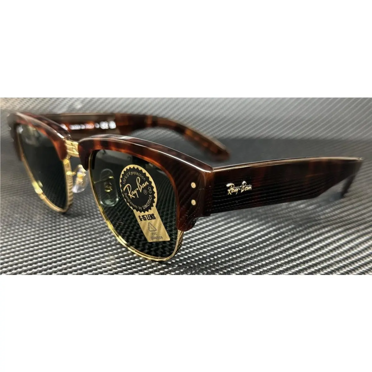 Ray Ban RB0316S 990 31 Tortoise Green Mega Clubmaster Unisex 50 mm Sunglasses