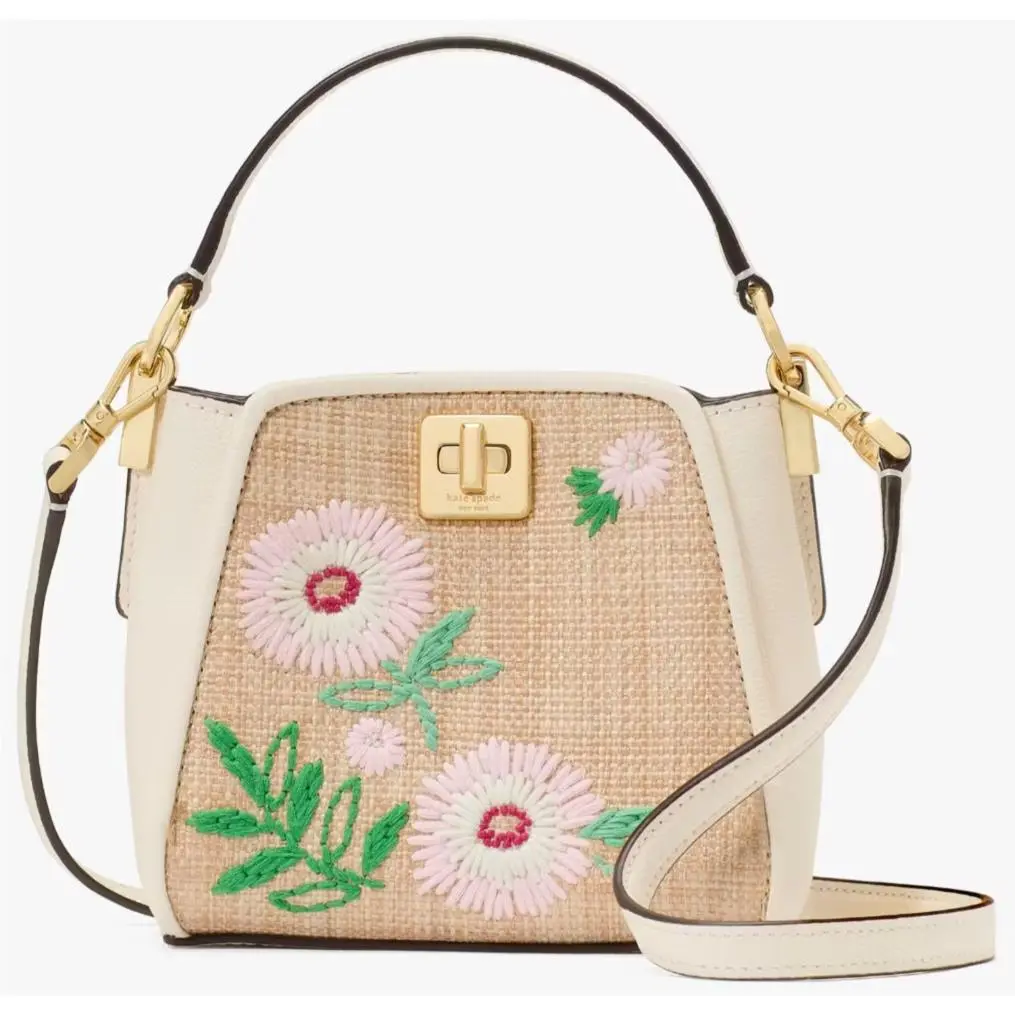 Phoebe Straw Leather Mini Top Handle Crossbody Bag KL044 by Kate Spade