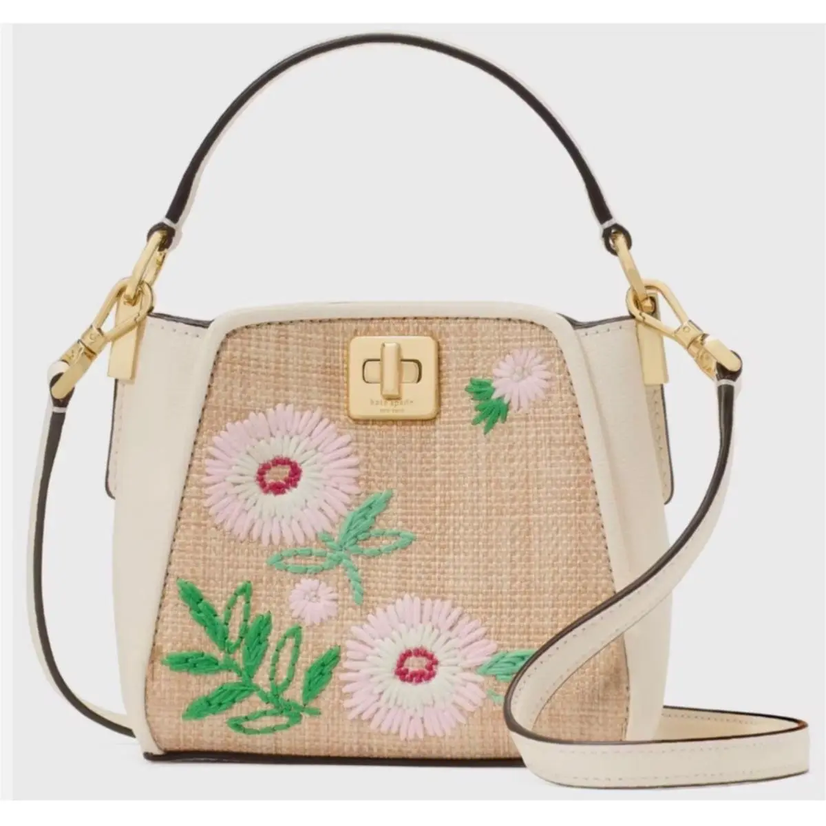 Phoebe Straw Leather Mini Top Handle Crossbody Bag KL044 by Kate Spade