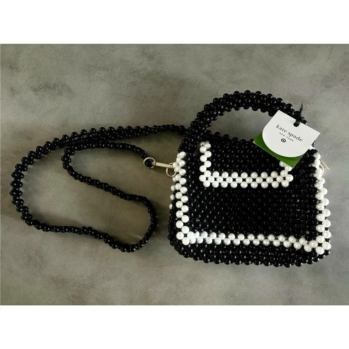 Kate Spade New York X Target Colorblock Beaded Crossbody Bag Ltd ED Blk/wht