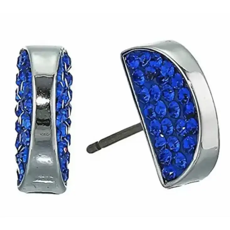 New York W1063 Women`s Pave Sapphire Half Circle Stud Earrings by Kate Spade