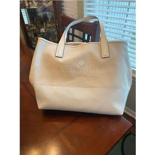 Kate Spade Canvas Patent Leather Ash Street Logo Tote