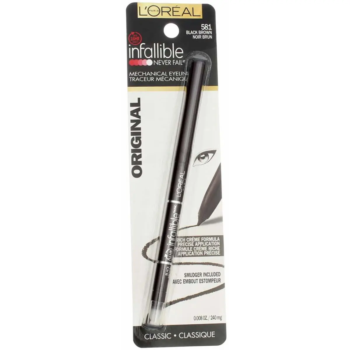 4 Pack L`oreal Paris Infallible Mechanical Eyeliner Black Brown 581 0.008 oz by L'Oréal