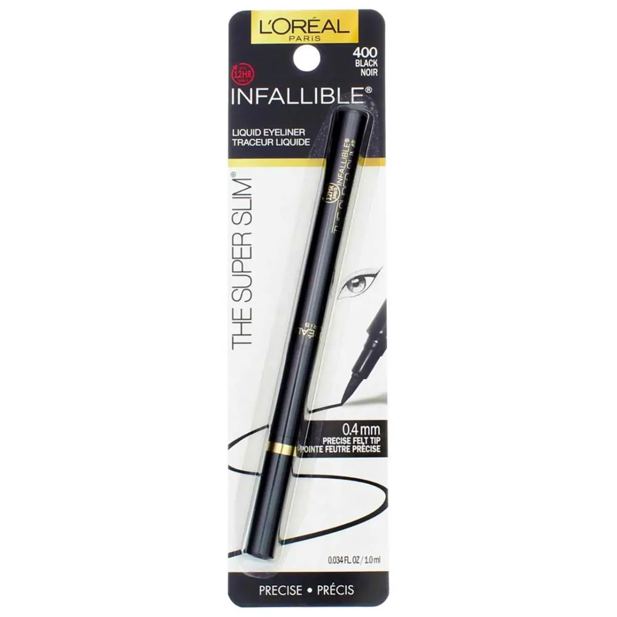 4 Pack L`oreal Paris Infallible The Super Slim Liquid Eyeliner Black 400