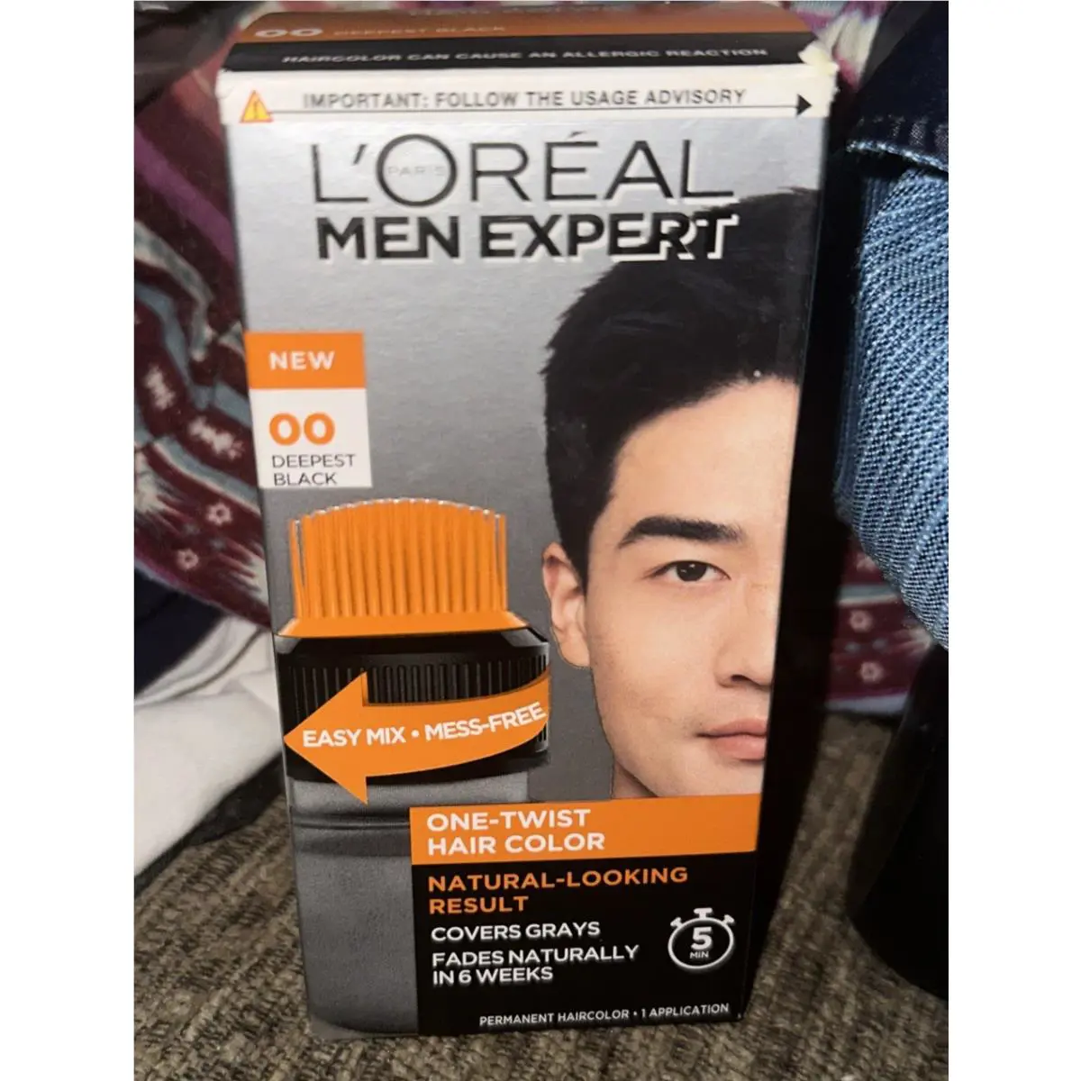 X5 L`oreal Paris Men Expert One-twist Permanent Hair Color Deepest Black 00 Seal