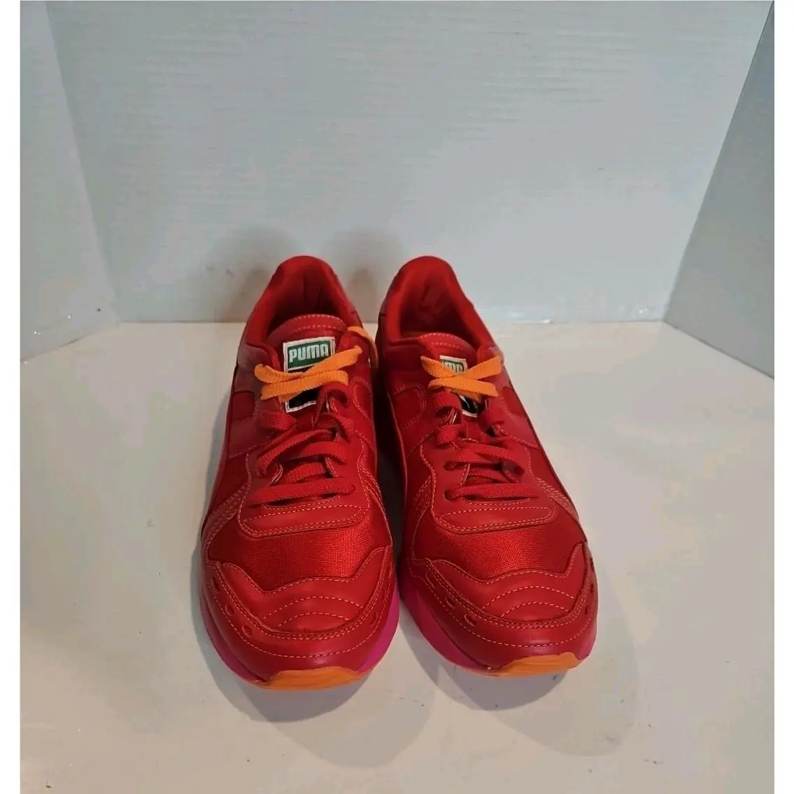 Puma Mens RS 100 Prismatron II Chin Red/vib Oran/pink Light Men`s Sneakers 10.5