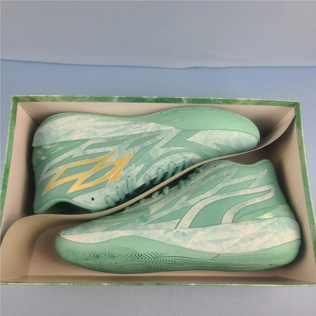 Puma shoes - Puma LaMelo Ball MB.02 378284-01 - 378284-01 - Jade/Gold (UPC: 195552981201) 13