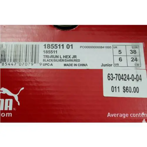 Puma shoes - Black, Silver, Dark, Red (UPC: 885447070799) 8