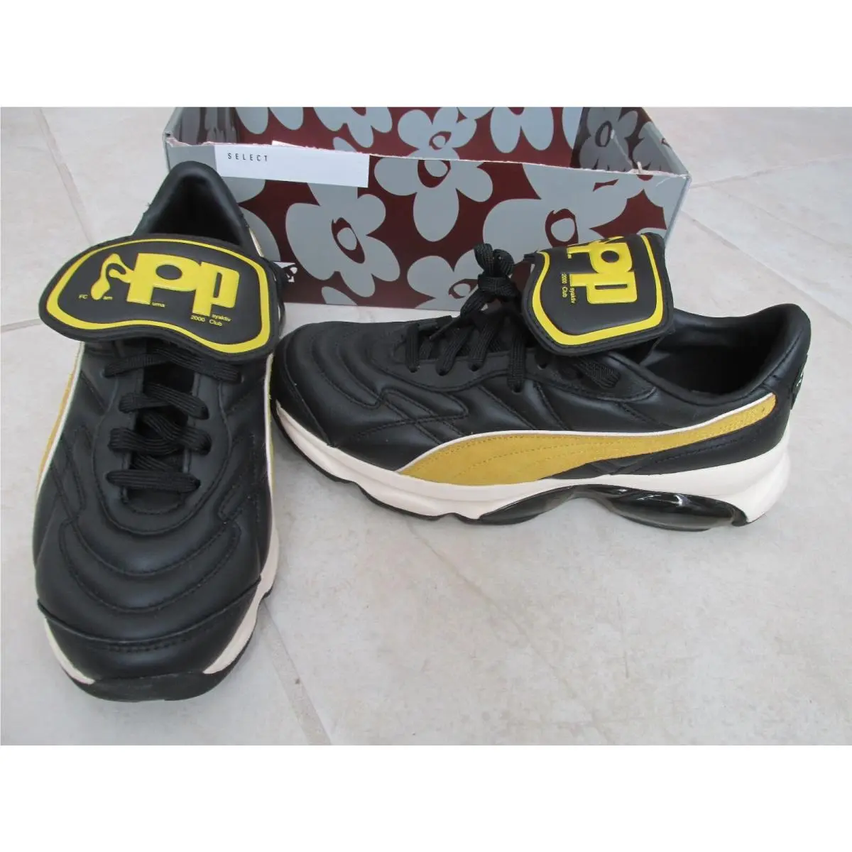 Puma Cell Dome King Pam Shoes Mens sz 9 Black Yellow 394767-01