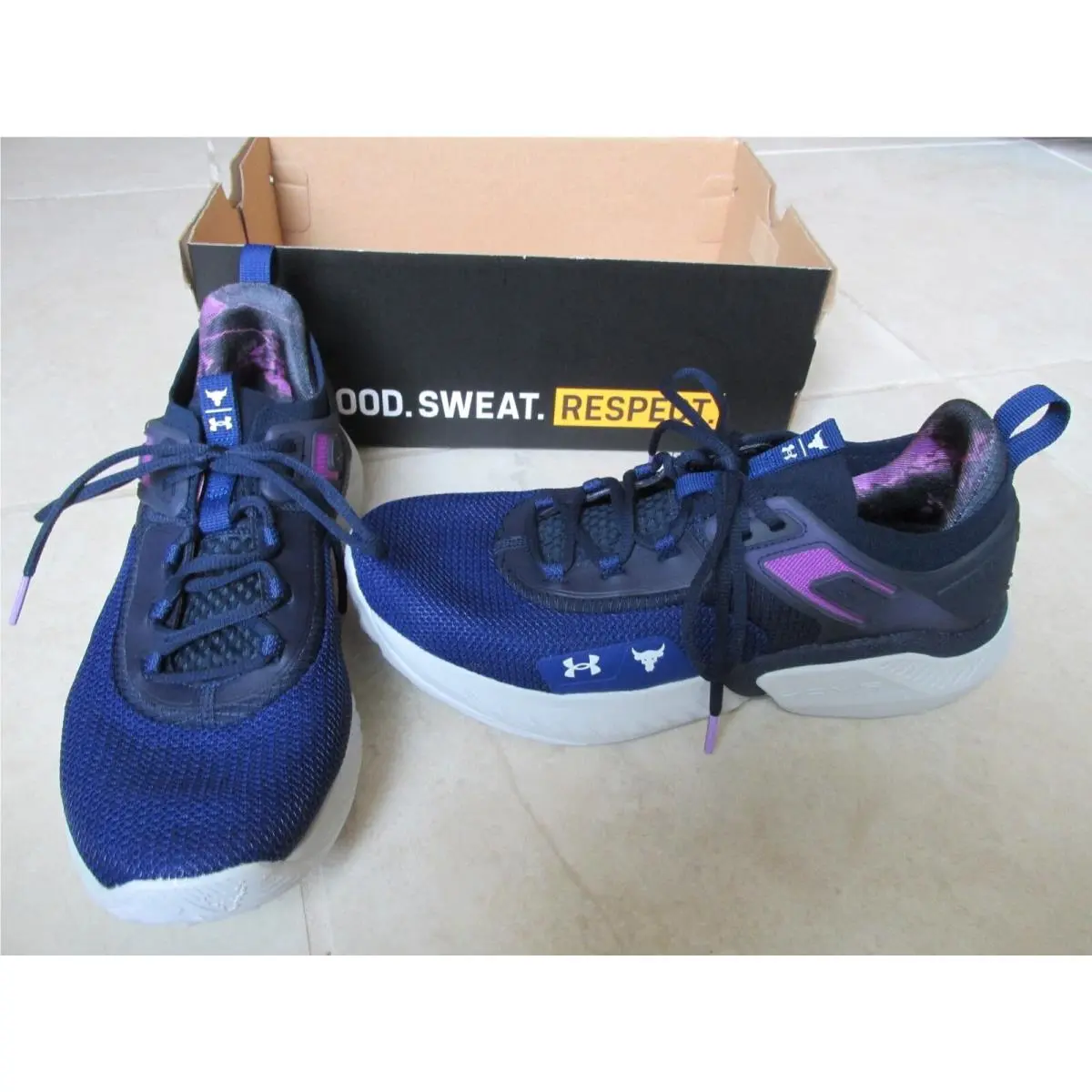 Under Armour Project Rock 5 Disrupt Training Shoes Mens sz 11 Blue
