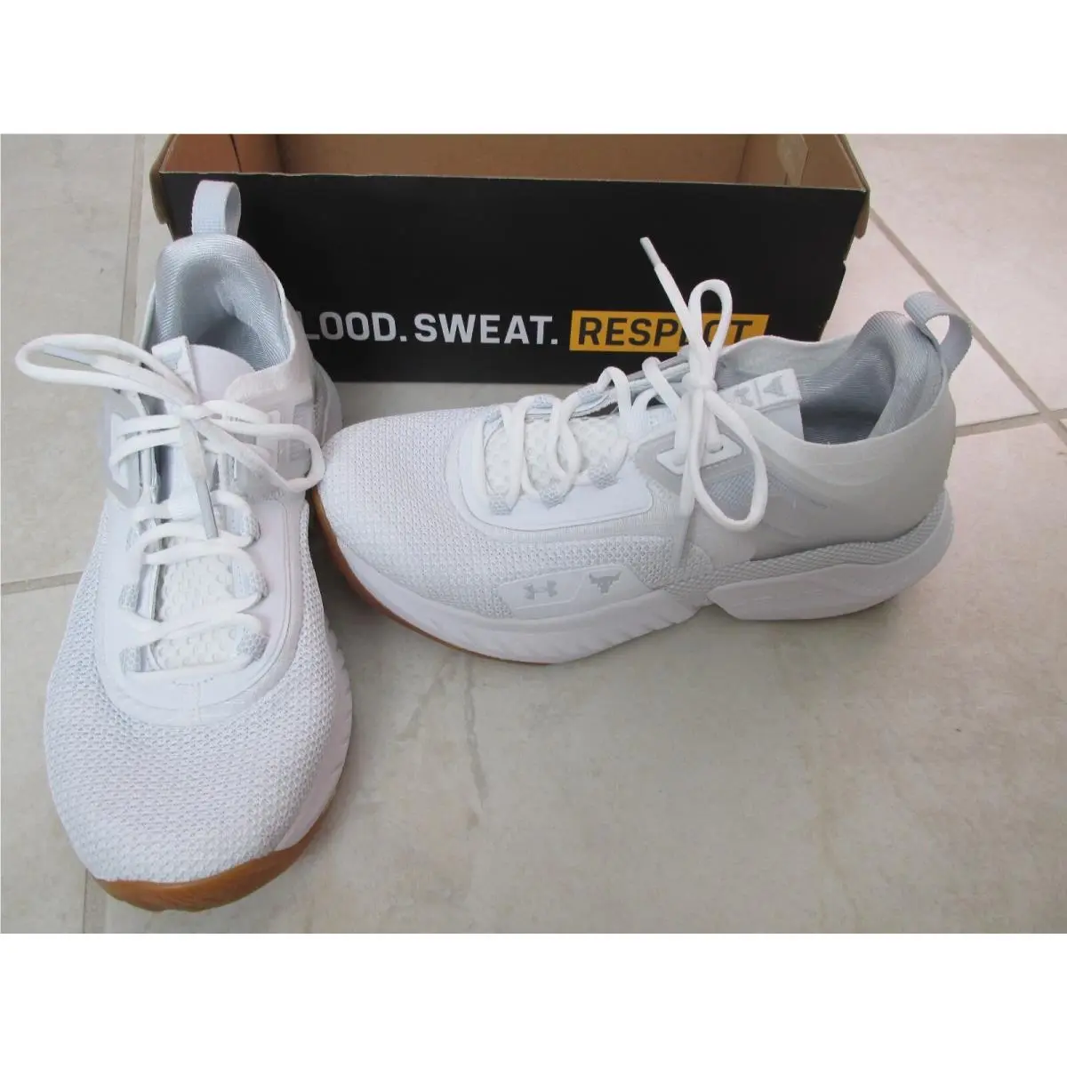 Under Armour Project Rock 5 Training Shoes Women`s 9.5 White