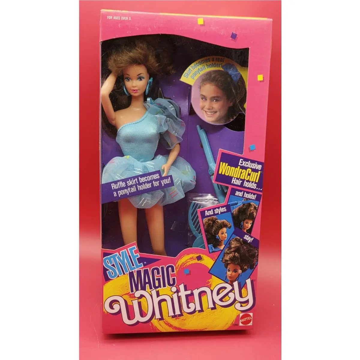 Mattel Barbie Style Magic Whitney Wondracurl Hair Vtg 1988 Nrfb Box Wear 1290