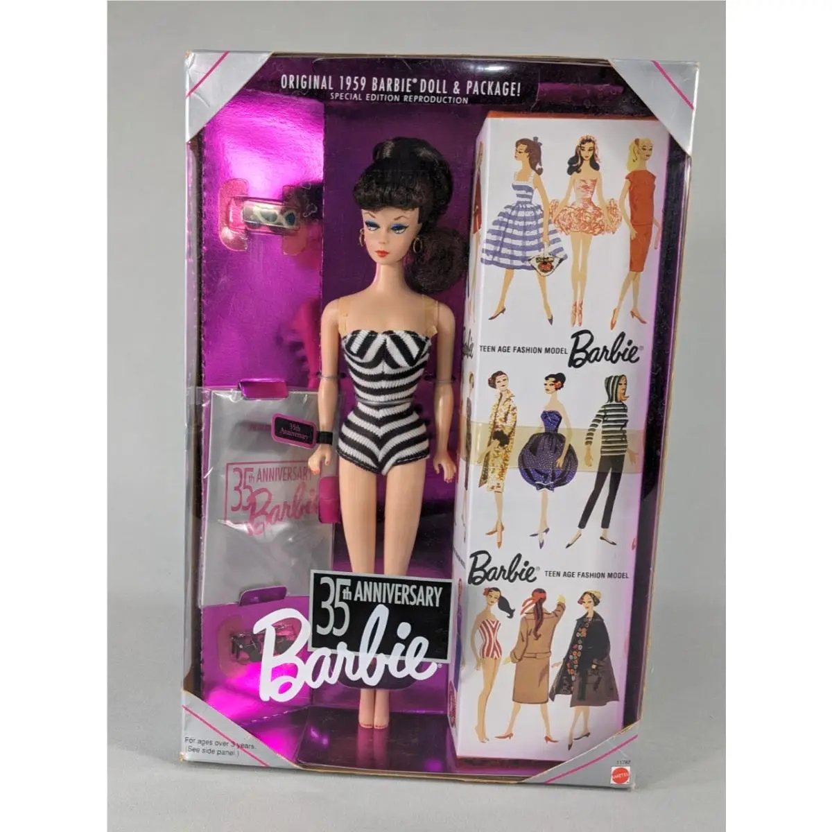 1994 Mattel 35th Anniversary Barbie Doll Gift Set 11591 - Nrfb Brunette