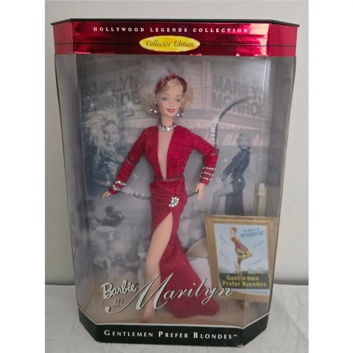 1997 Barbie as Marilyn Monroe in Gentlemen Prefer Blondes Doll Mattel 17452