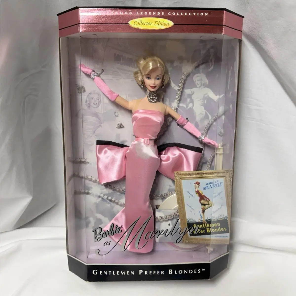 Barbie as Marilyn Monroe Gentlemen Prefer Blondes Hollywood Legends Doll Read