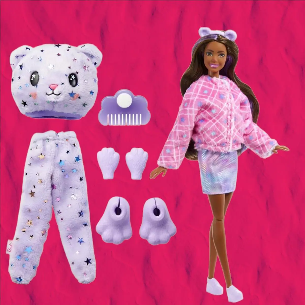 Barbie Cutie Reveal Teddy Bear Fantasy Series Doll and Pet 10 Surprises Xmas