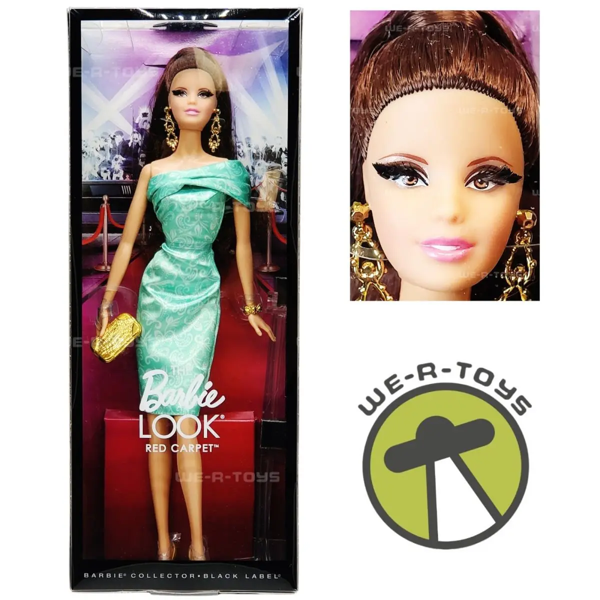 The Look Barbie Doll Brunette Red Carpet Black Label 2013 Mattel BCP88