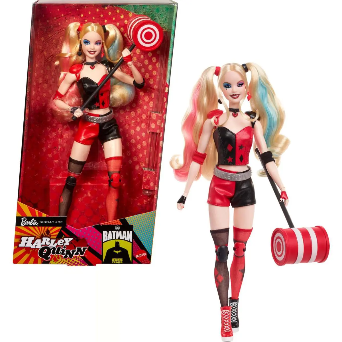 Barbie Signature Harley Quinn Collector Doll with Posable Body Iconic Outfit a