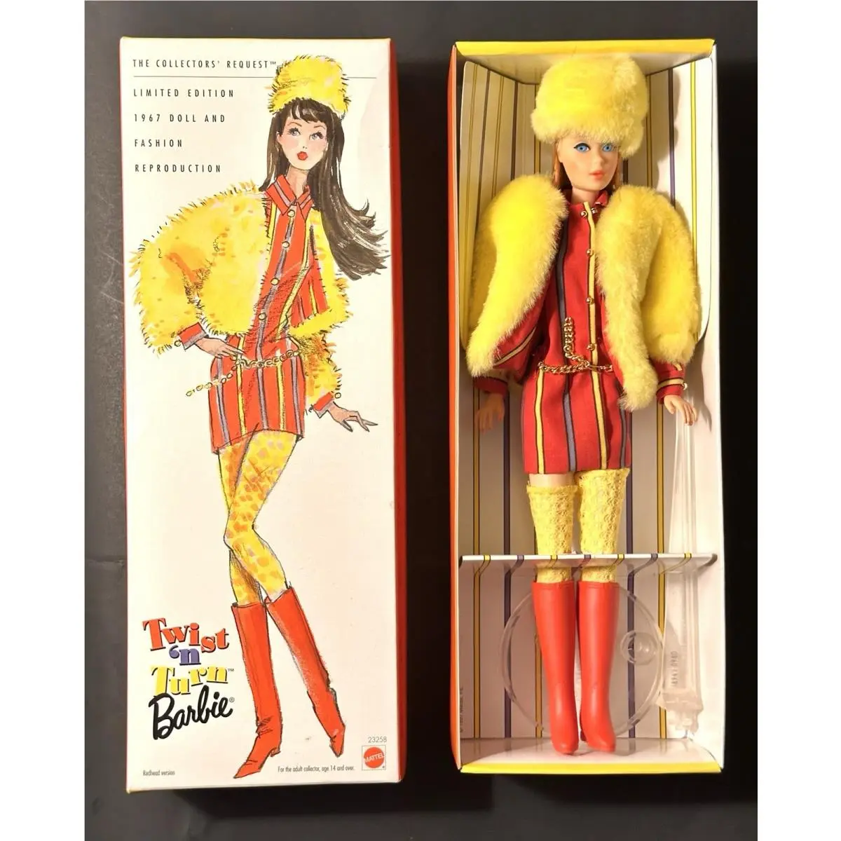 Redhead Twist N Turn 1997 Limited Edition Repo 1967 Mattel 23258 Barbie Doll.new
