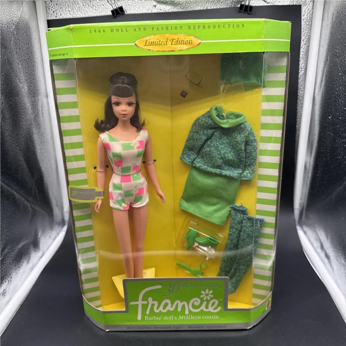 Mattel 30th Anniversary Francie Doll 1966 Reproduction Limited Edition 14608 - Doll Hair: Dark Brown, Doll Eye: Brown
