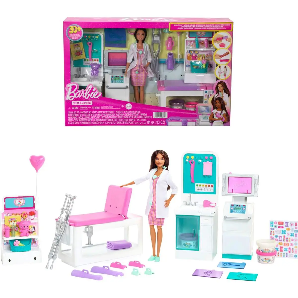 Barbie Fast Cast Clinic Playset Doctor Doll Medical Station with Accessories
