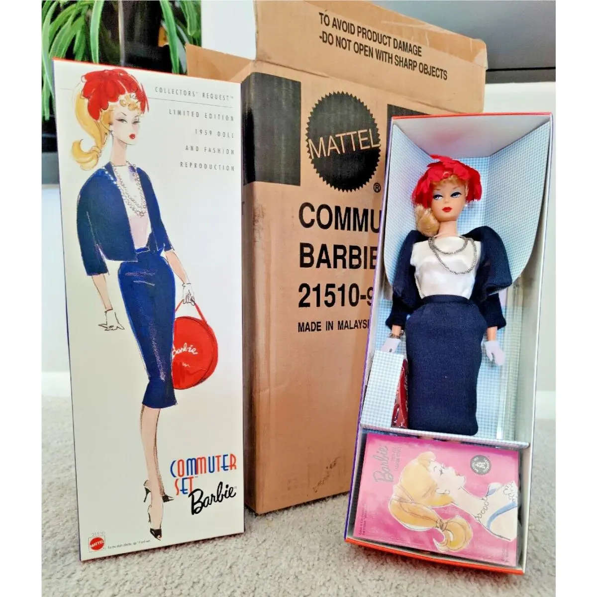 Vintage 1959 Barbie Commuter Set Ponytail Doll 1998 Repro Mint Limited Nrfb